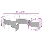 vidaXL Canapea de grădină cu perne, rotundă, gri, poliratan vidaXL Canapea de grădină cu perne, rotundă, gri, poliratan