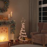vidaXL Pom de Crăciun cu LED-uri 80 LED-uri alb cald 120 cm