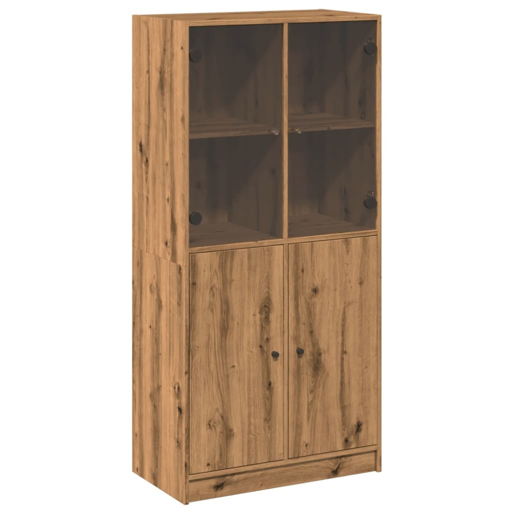 vidaXL Dulap înalt cu uși stejar artizanal 68x37x142 cm lemn prelucrat