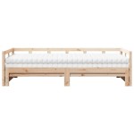 vidaXL Pat de zi cu extensie și saltele, 80x200 cm, lemn masiv de pin vidaXL Pat de zi cu extensie și saltele, 80x200 cm, lemn masiv de pin