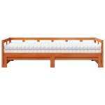 vidaXL Pat zi cu extensie și saltele, maro, 80x200 cm, lemn masiv pin vidaXL Pat zi cu extensie și saltele, maro, 80x200 cm, lemn masiv pin