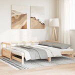 vidaXL Pat zi cu extensie și saltele, 90x190 cm, lemn masiv de pin vidaXL Pat zi cu extensie și saltele, 90x190 cm, lemn masiv de pin