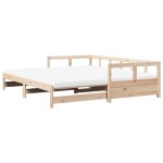 vidaXL Pat zi cu extensie și saltele, 90x190 cm, lemn masiv de pin vidaXL Pat zi cu extensie și saltele, 90x190 cm, lemn masiv de pin