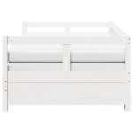vidaXL Pat zi cu extensie și saltele alb 90x190 cm lemn masiv pin vidaXL Pat zi cu extensie și saltele alb 90x190 cm lemn masiv pin