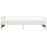 vidaXL Pat de zi cu saltea, alb, 80x200 cm, lemn masiv pin vidaXL Pat de zi cu saltea, alb, 80x200 cm, lemn masiv pin