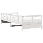 vidaXL Pat de zi cu saltea, alb, 80x200 cm, lemn masiv pin vidaXL Pat de zi cu saltea, alb, 80x200 cm, lemn masiv pin