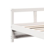 vidaXL Pat de zi cu saltea, alb, 80x200 cm, lemn masiv pin vidaXL Pat de zi cu saltea, alb, 80x200 cm, lemn masiv pin