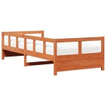 vidaXL Pat de zi cu saltea, maro ceruit, 90x200 cm, lemn masiv pin