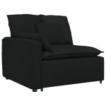 vidaXL Canapea modulară cu taburet și perne, negru vidaXL Canapea modulară cu taburet și perne, negru