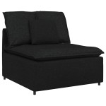 vidaXL Canapea modulară cu taburet și perne, negru vidaXL Canapea modulară cu taburet și perne, negru