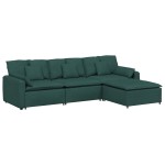 vidaXL Canapea modulară cu taburet și perne, verde închis vidaXL Canapea modulară cu taburet și perne, verde închis