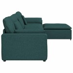 vidaXL Canapea modulară cu taburet și perne, verde închis vidaXL Canapea modulară cu taburet și perne, verde închis