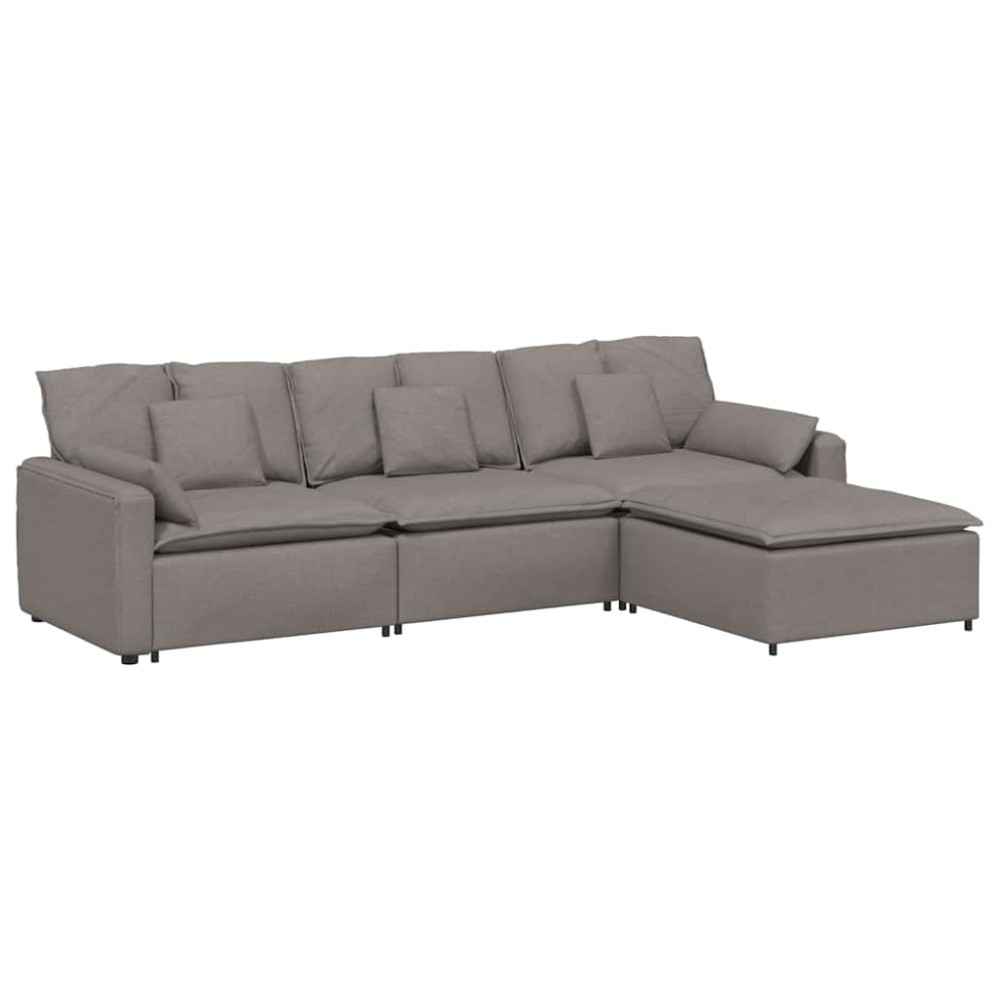 vidaXL Canapea modulară cu taburet și perne, gri taupe