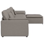 vidaXL Canapea modulară cu taburet și perne, gri taupe vidaXL Canapea modulară cu taburet și perne, gri taupe