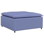vidaXL Canapea modulară cu taburet și perne, albastru jeans vidaXL Canapea modulară cu taburet și perne, albastru jeans