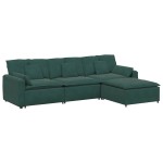 vidaXL Canapea modulară cu taburet și perne, verde închis vidaXL Canapea modulară cu taburet și perne, verde închis