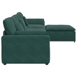 vidaXL Canapea modulară cu taburet și perne, verde închis vidaXL Canapea modulară cu taburet și perne, verde închis