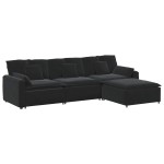 vidaXL Canapea modulară cu taburet și perne, negru