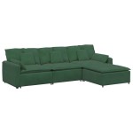 vidaXL Canapea modulară cu taburet și perne, verde închis vidaXL Canapea modulară cu taburet și perne, verde închis