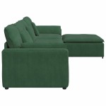 vidaXL Canapea modulară cu taburet și perne, verde închis vidaXL Canapea modulară cu taburet și perne, verde închis