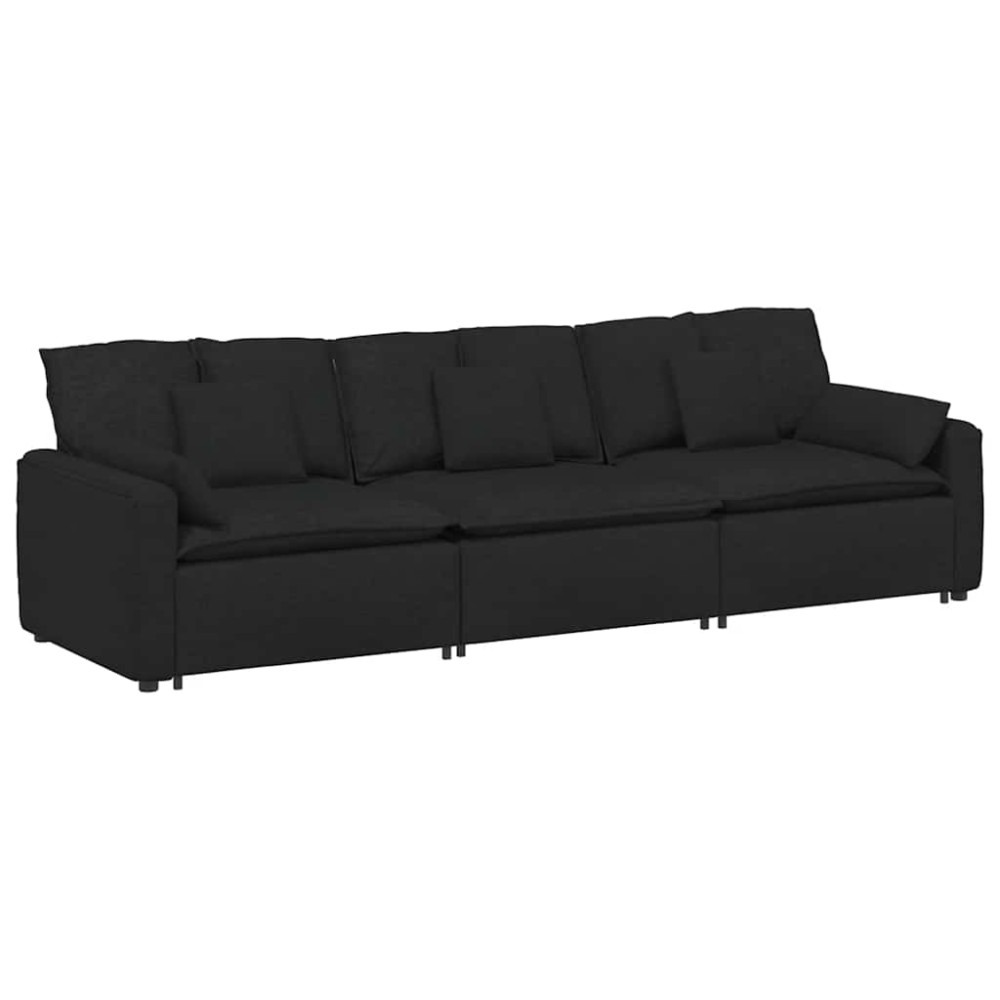 vidaXL Canapea modulară cu perne, negru