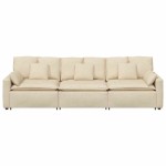 vidaXL Canapea modulară cu perne, crem vidaXL Canapea modulară cu perne, crem