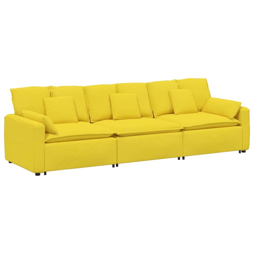 vidaXL Canapea modulară cu perne, galben deschis