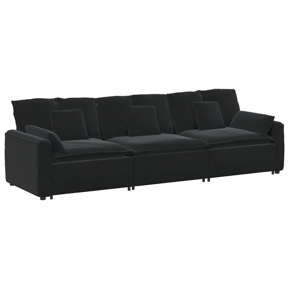 vidaXL Canapea modulară cu perne, negru