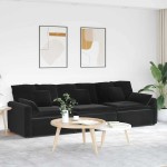 vidaXL Canapea modulară cu perne, negru vidaXL Canapea modulară cu perne, negru