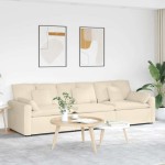 vidaXL Canapea modulară cu perne, crem vidaXL Canapea modulară cu perne, crem
