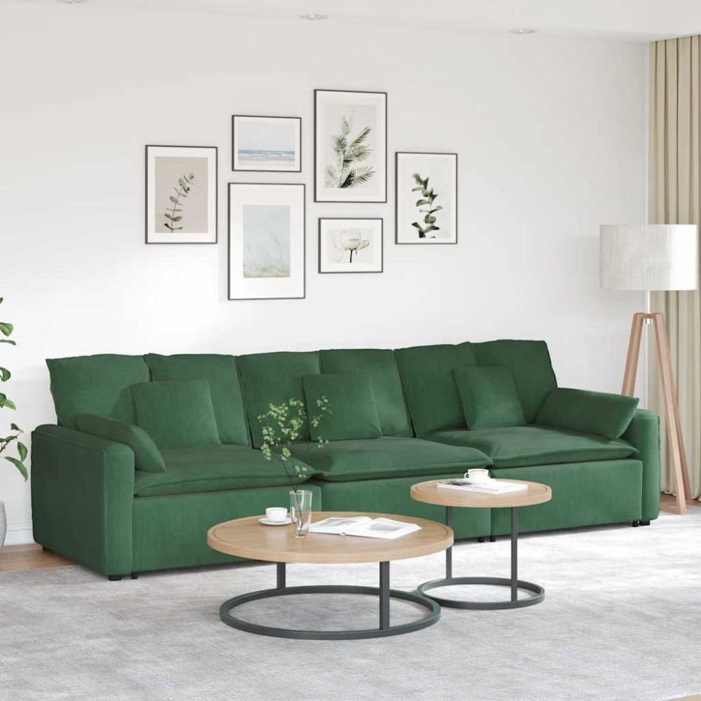 vidaXL Canapea modulară cu perne, verde închis