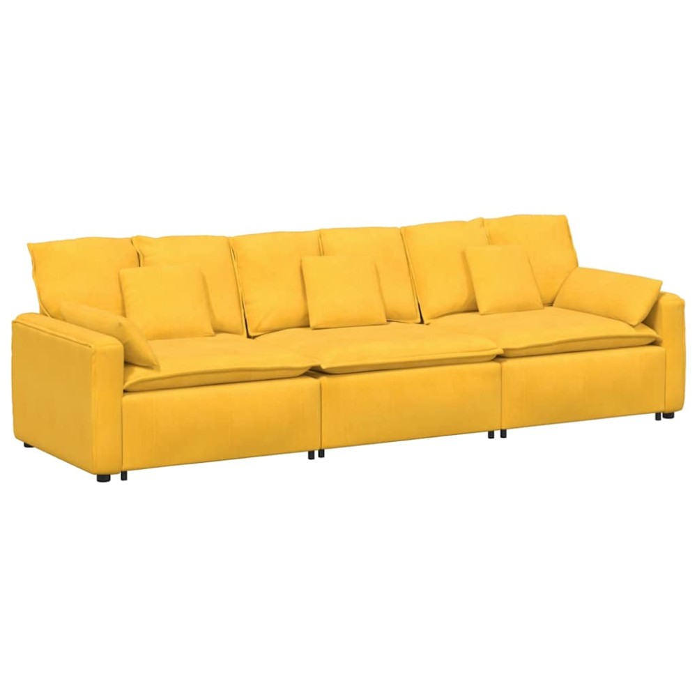 vidaXL Canapea modulară cu perne, galben deschis