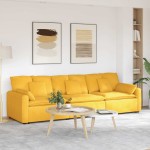 vidaXL Canapea modulară cu perne, galben deschis vidaXL Canapea modulară cu perne, galben deschis