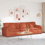 vidaXL Canapea modulară cu perne, roșu portocaliu vidaXL Canapea modulară cu perne, roșu portocaliu