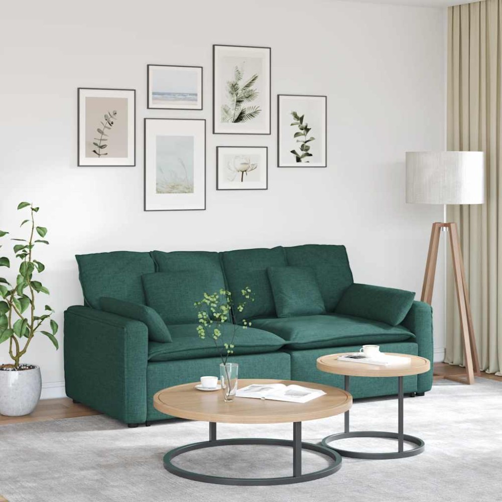 vidaXL Canapea modulară cu perne, verde închis