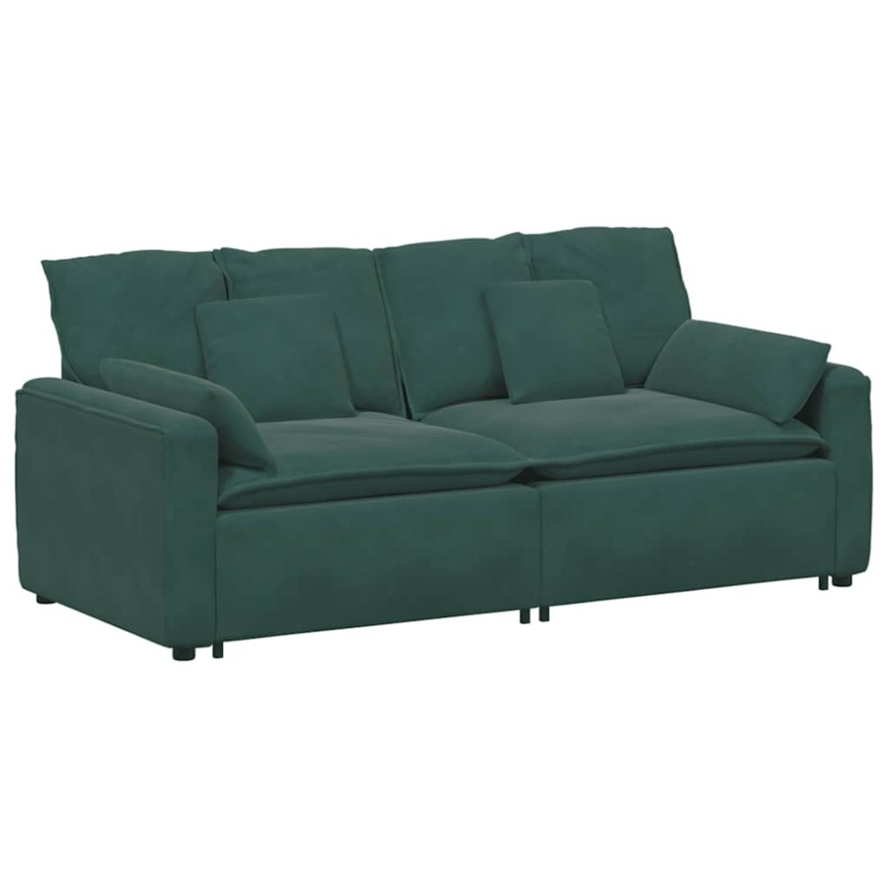 vidaXL Canapea modulară cu perne, verde închis