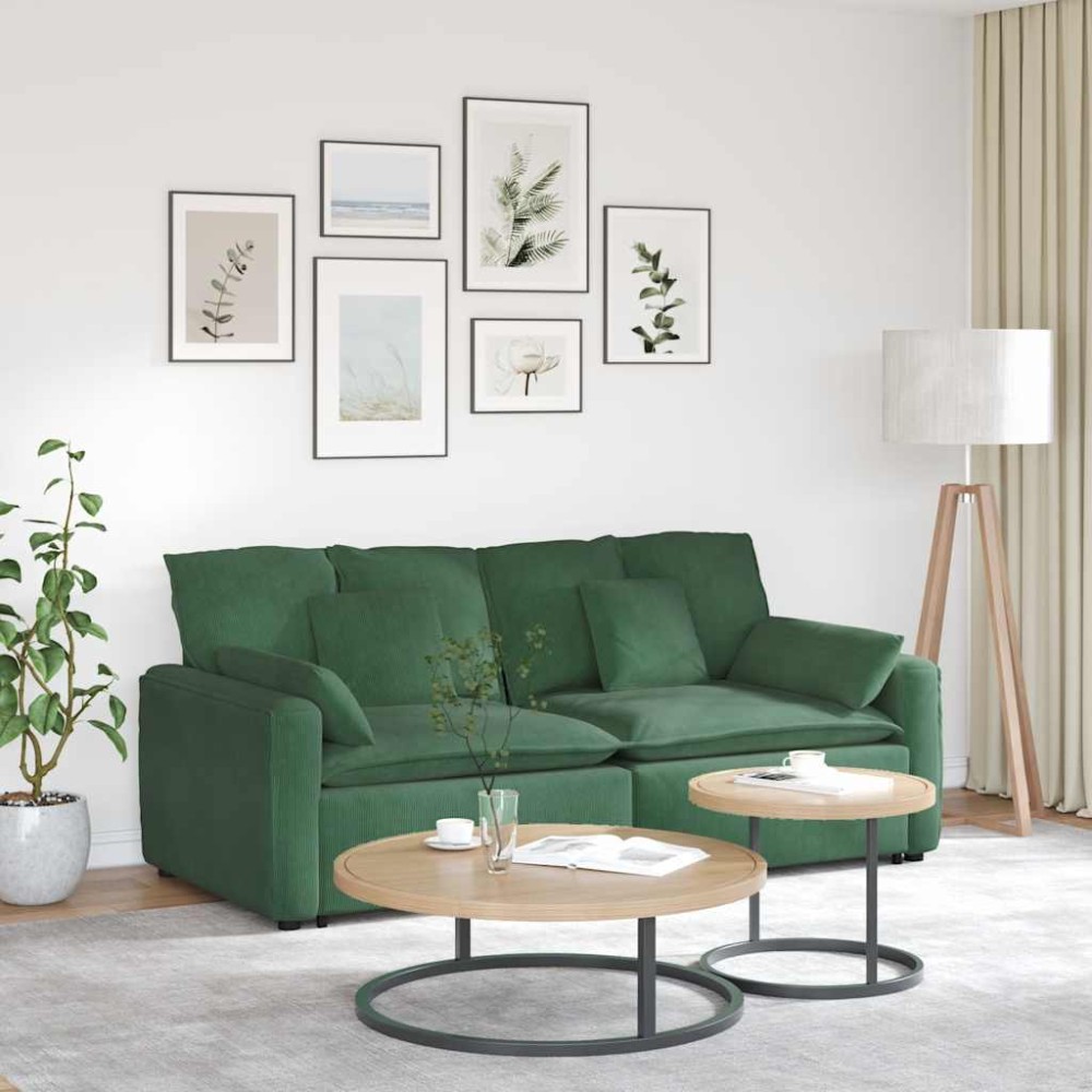 vidaXL Canapea modulară cu perne, verde închis