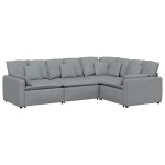 vidaXL Canapea modulară cu perne, gri deschis, textil vidaXL Canapea modulară cu perne, gri deschis, textil