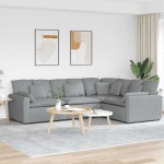 vidaXL Canapea modulară cu perne, gri deschis, textil vidaXL Canapea modulară cu perne, gri deschis, textil