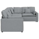 vidaXL Canapea modulară cu perne, gri deschis, textil vidaXL Canapea modulară cu perne, gri deschis, textil