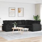 vidaXL Canapea modulară cu perne, negru, textil vidaXL Canapea modulară cu perne, negru, textil