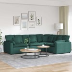 vidaXL Canapea modulară cu perne, verde închis, textil vidaXL Canapea modulară cu perne, verde închis, textil