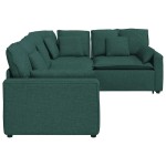 vidaXL Canapea modulară cu perne, verde închis, textil vidaXL Canapea modulară cu perne, verde închis, textil