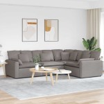 vidaXL Canapea modulară cu perne, gri taupe, textil