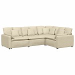 vidaXL Canapea modulară cu perne, crem, textil vidaXL Canapea modulară cu perne, crem, textil