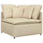 vidaXL Canapea modulară cu perne, crem, textil vidaXL Canapea modulară cu perne, crem, textil