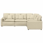 vidaXL Canapea modulară cu perne, crem, textil vidaXL Canapea modulară cu perne, crem, textil