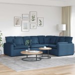 vidaXL Canapea modulară cu perne, albastru, textil vidaXL Canapea modulară cu perne, albastru, textil