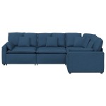 vidaXL Canapea modulară cu perne, albastru, textil vidaXL Canapea modulară cu perne, albastru, textil
