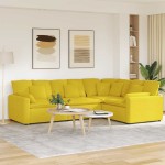 vidaXL Canapea modulară cu perne, galben deschis, textil vidaXL Canapea modulară cu perne, galben deschis, textil